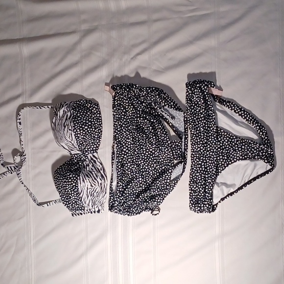 Victoria's Secret Other - NWT  3Pc Victoria's Secret Black and White Polka Dot Bikini